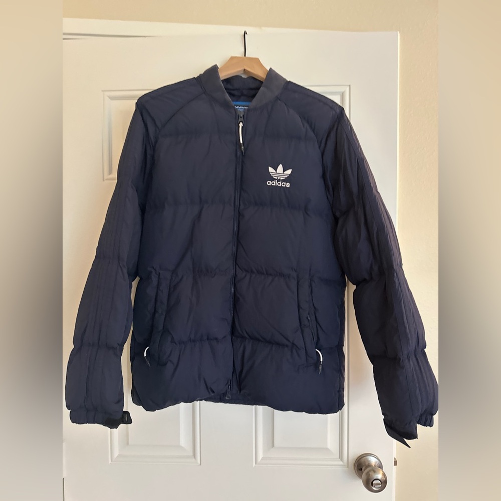 Adidas Dark Blue Puffer Jacket (Men’s S)
